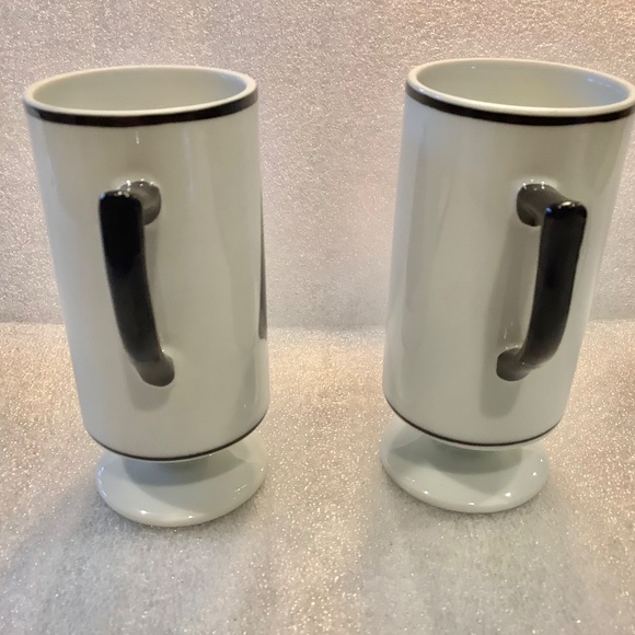 Vintage Capa Negra Espresso Coffee Cup Porcelain Pedestal With Zorro Set of 2 - Picture 5 of 9